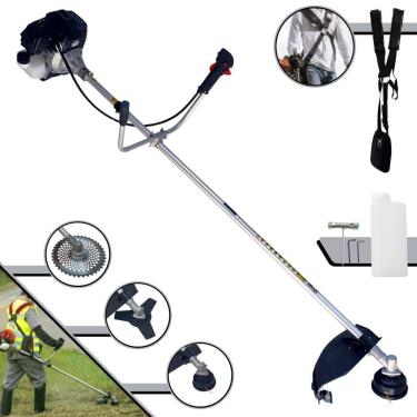 Imagem de Roçadeira Com Sistema Antivibração RT43LB25A Toyama À Gasolina 2T 43cc 1,7HP Alta Rotação Completo Com Carretel Nylon + Faca 3 Pontas + Faca 40 Dentes