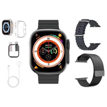 Imagem de Smartwatch W69 Ultra Gps 49mm Amoled Nfc Com Pulseira Oceano Pelicula Case Protetora Lançamento-Unissex