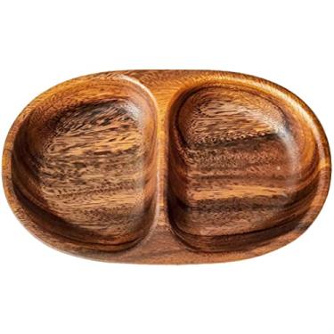 Imagem de Bandeja de servir dividida de madeira, prato de aperitivo, prato de servir pão de frutas, bandeja de lanche para casa, restaurantes, mesa de café