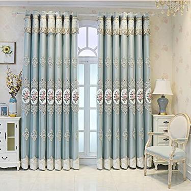 Imagem de Cortinas blackout opacas de camada dupla, seda dourada, borda bordada tridimensional, processo de tule, quarto de meninas, sala de estar, quarto infantil, cortina de camada dupla,