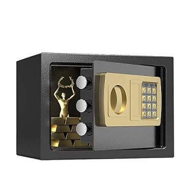 Imagem de SAFESafe Cofre de aço de alta segurança, caixa de dinheiro, caixas de segurança caixa de joias para casa, escritório, cofre digital, armário seguro contra quedas de liga de aço