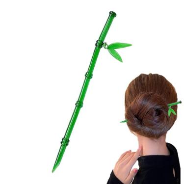 Imagem de Alfinetes de cabelo asiáticos - hashis de cabelo em forma de bambu para mulheres, elegantes acessórios de cabeça de resina decorativos para mulheres, meninas, adolescentes, uso diário, exibição de