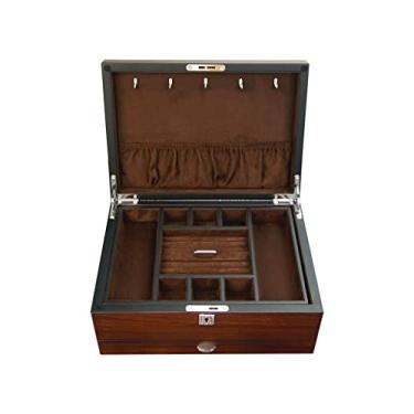 Imagem de Porta-joias caixa de joias multicamadas caixa de armazenamento anel brinco colar pulseira relógio pequena caixa de armazenamento de joias caixa de joias de madeira