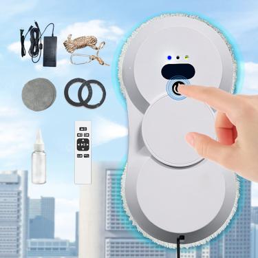 Imagem de Robô Limpador De Janelas, Robô De Limpeza De Janelas Com Spray De áGua De Dupla Face,Robô Limpador De Janelas 2800pa, Aspirador De Vidro Inteligente, Robô De Limpeza De Vidro,White