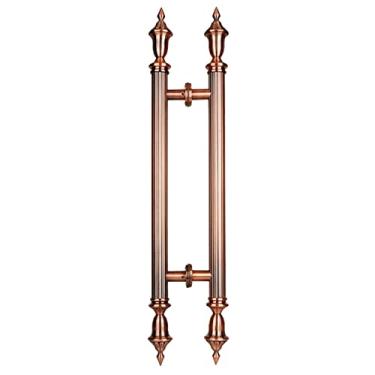 Imagem de Puxador de porta para uso interno e externo, puxador de porta de celeiro redondo resistente para porta de metal de vidro de madeira, chuveiro, cozinha, hotel, porta da frente, maçaneta deslizante