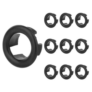 Imagem de 10 Peças Anel Transbordo Pia, Cromado Tampa de Anel Acabamento de Transbordo Pia Casa Banho Tampa Inserção Orifício Drenagem para Cozinha Casa Banho Toucador e Pias Cerâmica (Negro)