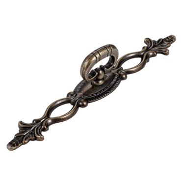 Imagem de ASPROD 1 puxador floral retrô estilo europeu gaveta guarda-roupa maçaneta caixa de madeira com parafuso acessórios de móveis de liga de zinco