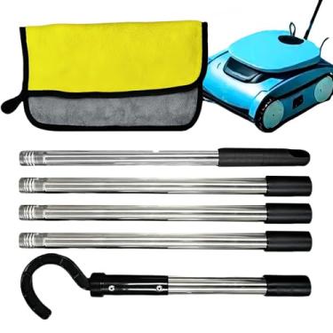 Imagem de Ganchos de piscina para bastões, gancho removível para aspirador de pó, acessórios de peças de spa para jangada de natação, resgate subaquático de fonte no solo