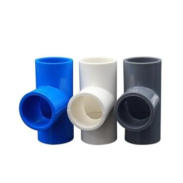 Imagem de PVC Diâmetro interno 20/25/32/40/50/63 mm ID acessórios para tubos de abastecimento de água conectores em T iguais peças de água de irrigação junta OROAOBOMT (azul, ID 63 mm)