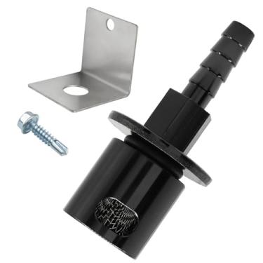 Imagem de LifCratms Válvula de ventilação de montagem remota preta para tanques de combustível, válvula de rolagem com suporte, encaixe de farpa de mangueira 5/16