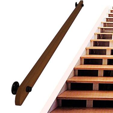 Imagem de Corrimão de escada de madeira antiderrapante para casa contra a parede corrimão para idosos corrimãos de corredor (1 pés-6 m) (tamanho: 5,5 m)