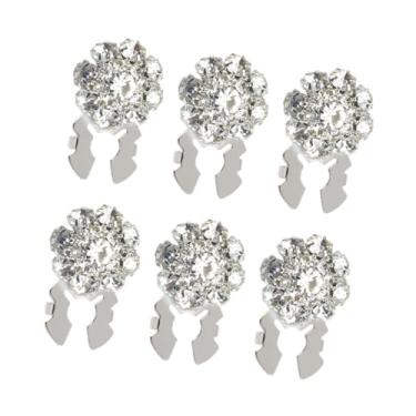 Imagem de Fancyes Conjunto de 6 de botões com strass para festa de adultos, acessórios de costura para chapéu, camisa e terno.