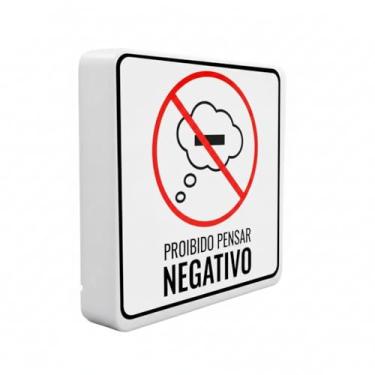 Imagem de Luminária Box Slim Proibido Pensar USB, LED 5W, 20x18x5 cm, Bivolt, Polietileno, Luz Difusa