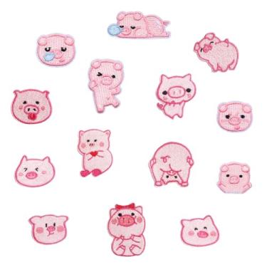 Imagem de YDDXAQHB 12 peças de remendos bordados de animais fofos de ferro de porco em patch de menina costurados para furos, roupas, jeans, chapéu, mochilas, roupas, acessórios de roupas DIY (macio)