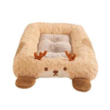 Imagem de IEUDNS Camas para gatos para gatos internos Cama para cães Fundo antiderrapante Suprimentos para animais de estimação Almofada de pelúcia de desenho animado, M Deer