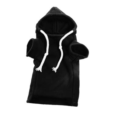 Imagem de KiBcsLic Roupa para Furão com Capuz, Versátil, Fofa, Quente e Confortável, Fantasia para Hamster, Roupa para Porquinho-da-Índia, Chinchila e, Preto