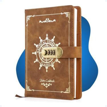 Imagem de Caderno Diário A5 100 Folhas Com Fecho De Segredo Capa Couro - Hxt, Ma