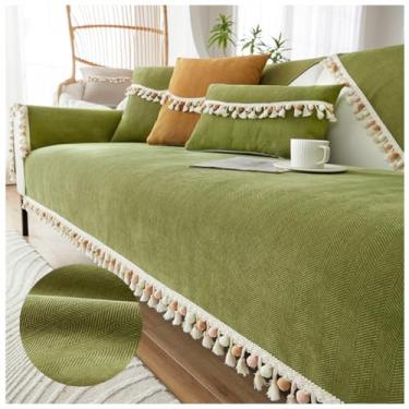 Imagem de SPXMQSS Capa para sofá, capa de sofá macia em forma de L, capas de sofá antiderrapantes de 1/2/3/4 lugares, capas de sofá para sofá e protetor de móveis para sala de estar E 90 x 120 cm