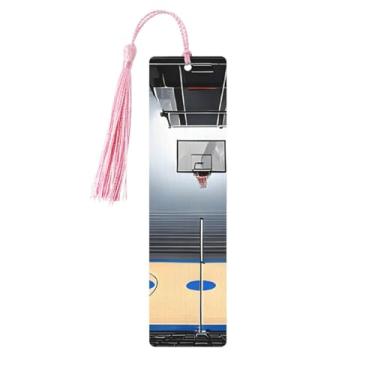 Imagem de Marcadores de página de madeira personalizados com estampa de basquete, acessórios exclusivos para homens e mulheres, atendem a todas as necessidades dos amantes de livros