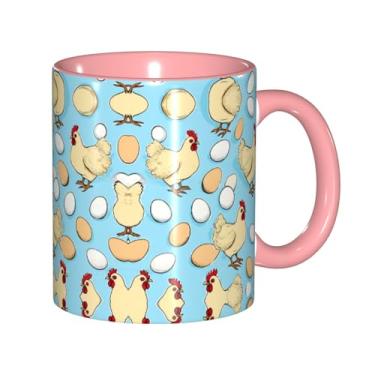 Imagem de Zeraoke Canecas de café criativas com estampa de galinha de desenho animado, personalizado, presente para família, tamanho de 325 ml, unissex