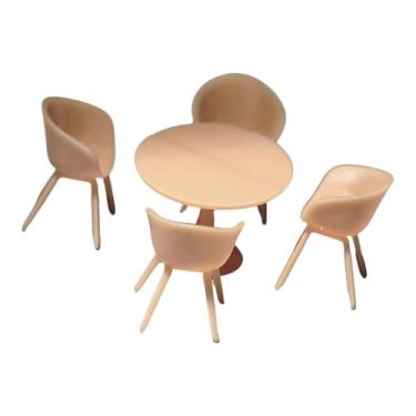 Imagem de Esquirla Conjunto de mesa e cadeiras em miniatura na escala 1/64, acessórios criativos para dioramas, conjunto de mesa e cadeiras, Style C