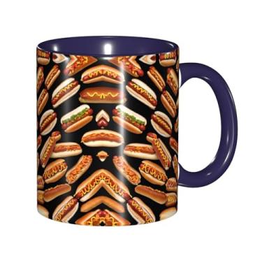 Imagem de Zeraoke Fun Food Hot Dogs Print Canecas de café criativas, personalizadas, presente para família, tamanho de 325 ml, unissex
