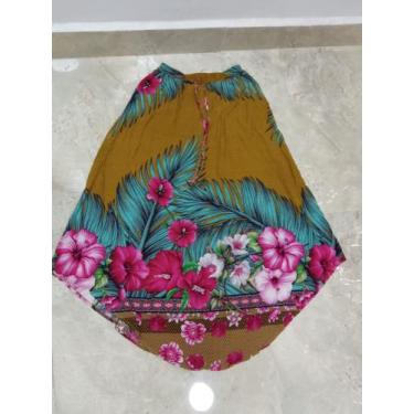 Imagem de Saia midi tucano assimétrica - LALOKA, Marrom, M