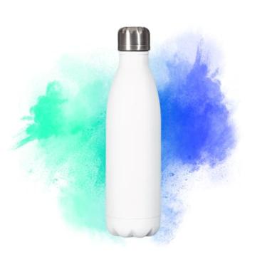 Imagem de Garrafa De Água Portatil Inox Térmica Squeeze Com Camada Dupla Para Academia Esporte 500ml Quente Frio (Branco)