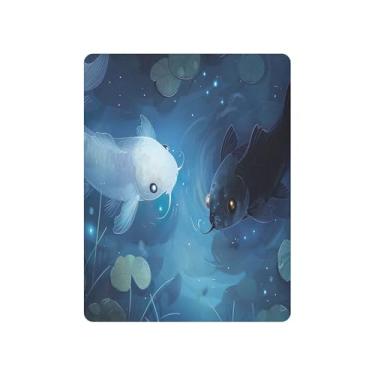 Imagem de xigua Lençol de berço fofo fantasma Koi Fish para meninas e meninos, lençol macio e respirável adequado para berço padrão e cama infantil 68,5 x 99 cm