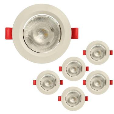 Imagem de Kit 6 Spot Led Redondo Direcionável 5W 4000K Bivolt - Neutro - Avant