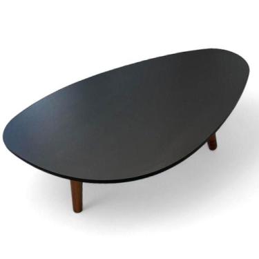 Imagem de Mesa de Centro Orgânica Pés Palito em Madeira 90x52cm - Lubrano, Preto
