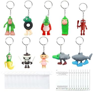 Imagem de J6&H6 10 conjuntos de chaveiros italianos Brainrot Pocket Hug com figuras - Tralalero Tralala, Tung Tung Tung Sahur, brinquedos meme, conjunto de presente de apoio emocional com cartões inspiradores