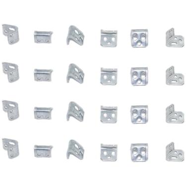 Imagem de LXLVOUEG Kit de reparo de estofamento de móveis, clipes de mola para sofá, 48 peças, prendedores de mola Ek Clips S para cadeira, sofá, peças de substituição, 5 furos, 20 x 21,7 cm