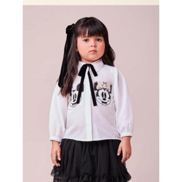 Imagem de Camisa Tricoline Laço Minnie e Mickey Animê-Feminino