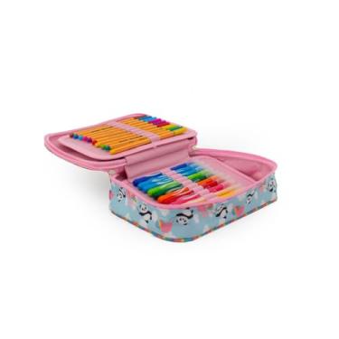 Imagem de Estojo Box 100 Pens 2 divisorias Panda