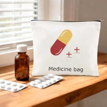 Imagem de Bolsa de viagem organizadora de medicamentos para mulheres e homens, você levou seu médico hoje, bolsas de remédios para pacientes, amigos, bolsa de cosméticos fofa para enfermeiras, médicos, bolsas