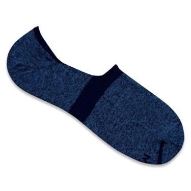 Imagem de Meia Super Invisível Mash Algodão Com Silicone Sem Cano, Azul marinho,