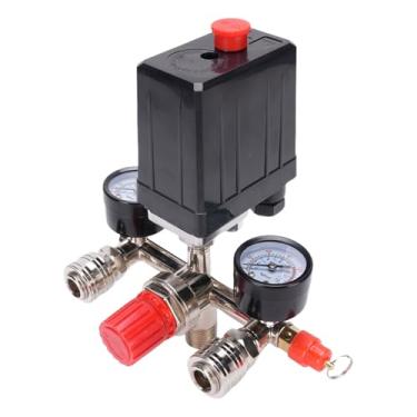 Imagem de KUIDAMOS Interruptor de Pressão do Compressor de Ar 175psi Regulador Vertical Ajustável para Compressor Pequeno, Abs Robusto + Material de Aço Inoxidável Conjunto de 6 Peças