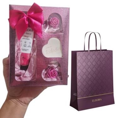 Imagem de Presente Na Caixinha 3 Corações Hidratante + Sabonete+ Sacola Presente