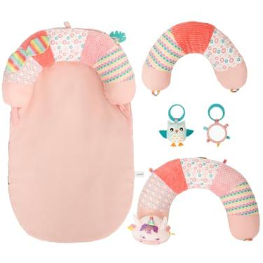 Imagem de Travesseiro de barriga para bebês com um espelho Funhouse e um pequeno brinquedo removível ergonômico em forma de C para recém-nascidos e bebês mais velhos (estilo 1)