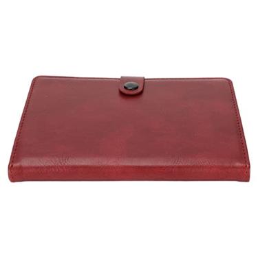 Imagem de KIMISS Porta-Passaporte Multifuncional de Couro PU – Carteira de Viagem de Grande Capacidade para Viagens de Negócios, Capa Elegante para Passaporte Portátil Com Compartimentos para Cartão (Vermelho)