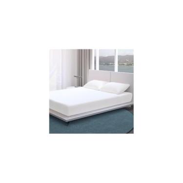 Imagem de Capa de Colchão Casal Box com Elástico, Azul, 100% Polipropileno, 138x188x30cm, Protetor contra Ácaros e Poeira