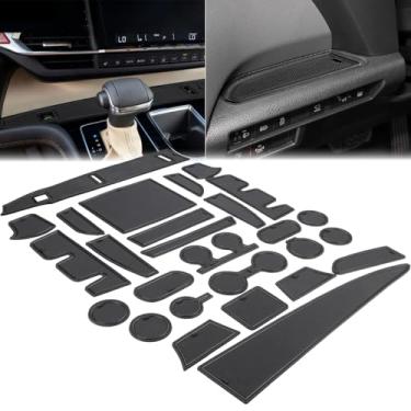 Imagem de Auovo Tapetes de porta antipoeira para Toyota Sienna 2025 2026 acessórios suporte de copo de carro inserção console central forro de compartimento de porta interior 27 peças (preto)