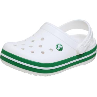 Imagem de Crocs Tamanco infantil Crocband, Branco/Verde Ivy, 13 Little Kid