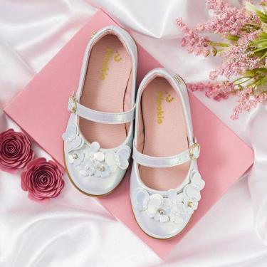 Imagem de Sapatilha Infantil Pinokio Com Borboletas E Flores - Material Holográf