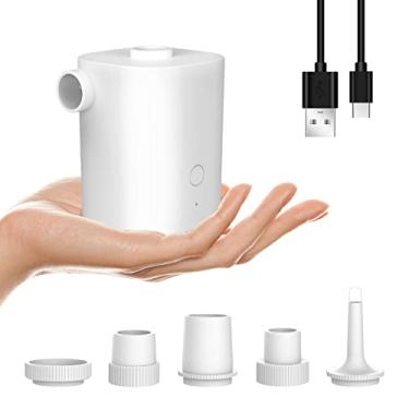 Imagem de Bomba de Ar Elétrica com 5 Bicos USB Recarregável Inflador Desinflador Rápido Sem Fio Portátil Bateria 2500mAh para Infláveis Colchão Cama Brinquedo Piscina Bola Nado