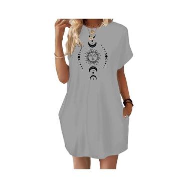 Imagem de Vestido Casual De Verão plus Size Para Mulheres Com Estampa De Sol, Lu