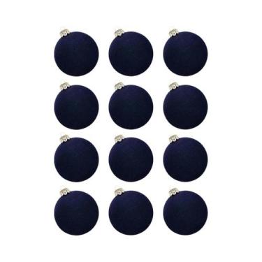 Imagem de 12pçs enfeites de bola de natal de veludo, decoração de casa, elegante