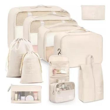 Imagem de Kit 10 Necessaire Feminina Organizador De Malas Para Viagem - Genérico
