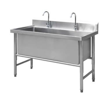 Imagem de Lava-louça de cozinha comercial lava-louça de aço inoxidável independente sala de lavagem garagem banheira de lavagem (100 cm/39 pol)